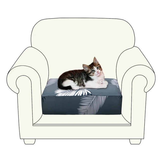 Housse Coussin Canapé Extensible 1 Place - Universel, Protection Durable - Plume Grise