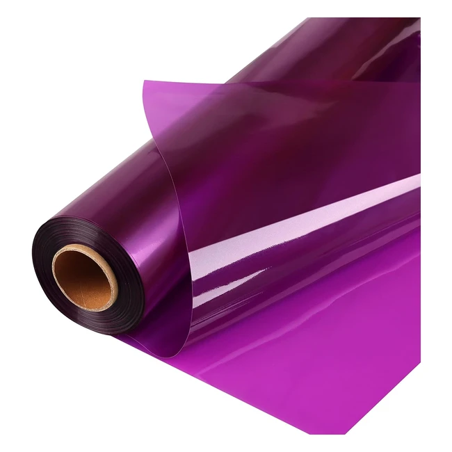 Rouleau de papier cellophane violet - 86 cm x 30 m - Décoration colorée en cellophane
