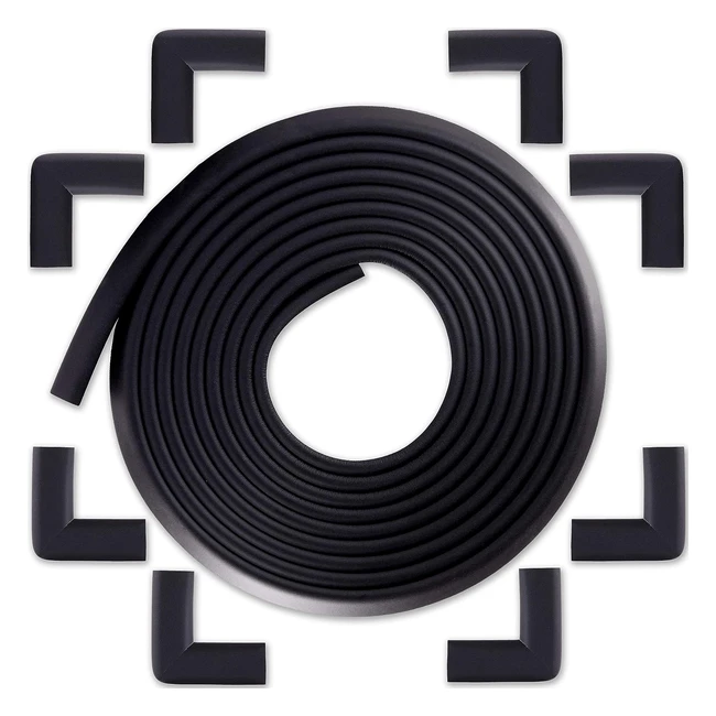 bebe earth 6m Baby Proofing Edge and Corner Guard Protector Set - Onyx Black
