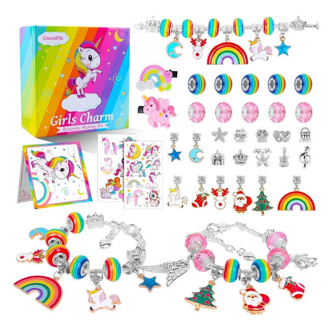 Bracelet Licorne Enfant - Kit Fabrication Bijoux Fille 6-10 ans - Cadeau Noël