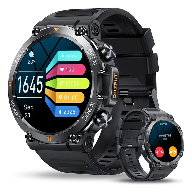 Avumda Smartwatch Uomo139: Militari Smart Watch con Chiamate, Fitness Tracker, Cardiofrequenzimetro - Modalità Sportive