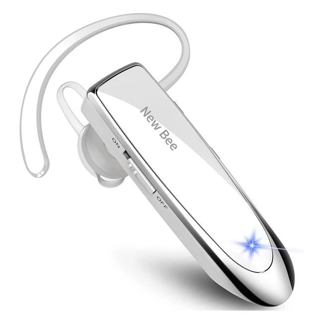 New Bee Bluetooth Earpiece Wireless Headset - Clear Voice Capture - iPhone Samsung Huawei HTC Sony