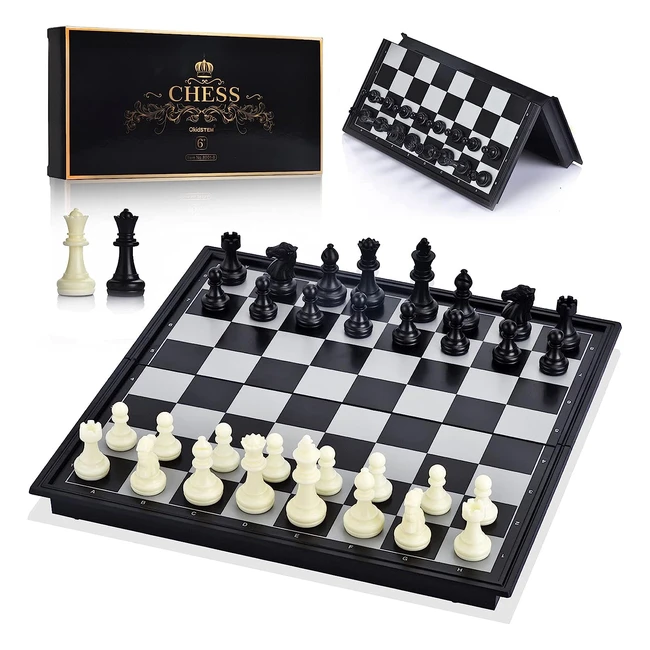 Juego de Ajedrez Okidstem con Tablero Magnético de Viaje y 2 Reinas Adicionales - ¡Ideal para Niños y Adultos!