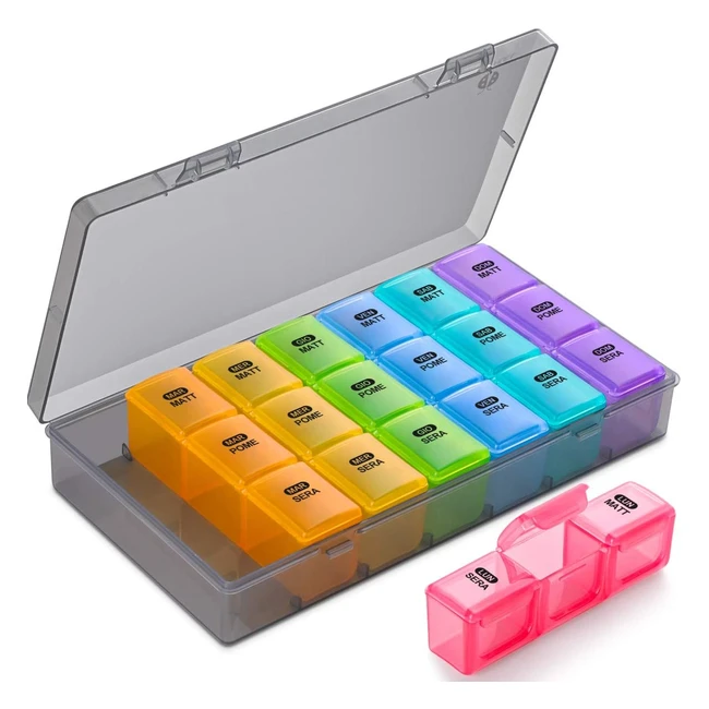 Portapillole Settimanale Grande - Integratori Vitamine Oli di Pesce - Colorato - #ScatolaPillole