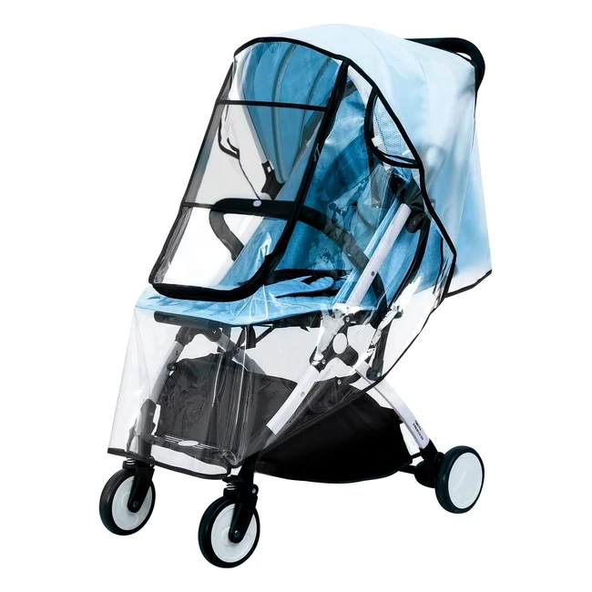 Universal Pram Rain Cover - Water Resistant & Durable - Protects Against Rain, Wind, Snow & Dust - Eco-Friendly - Transparent EVA - Easy to Install