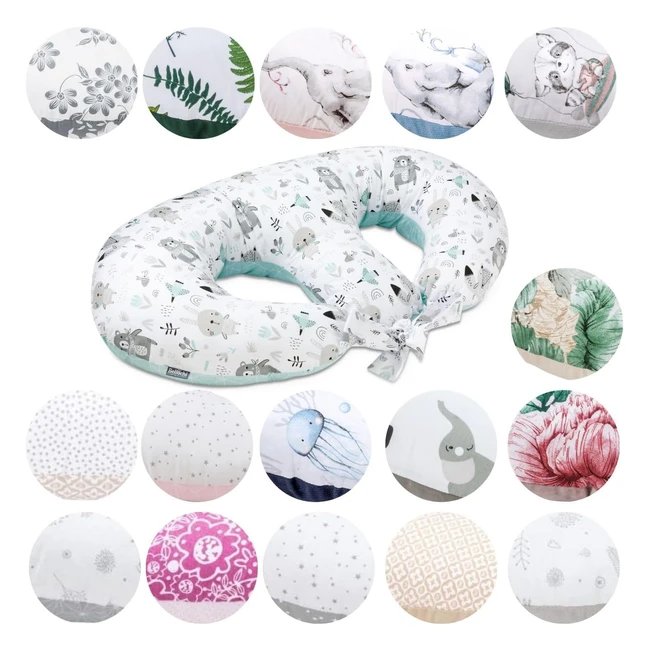 Coussin d'allaitement jumeaux Bellochi 100% coton - Certificat Oekotex - Multifonctionnel
