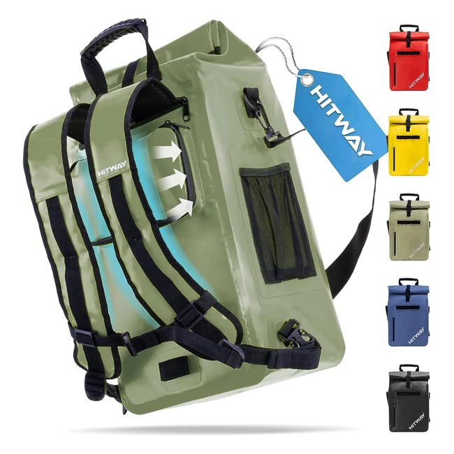Hitway Sac de Vélo 3 en 1 - Imperméable - Support de Selle Arrière - Vert