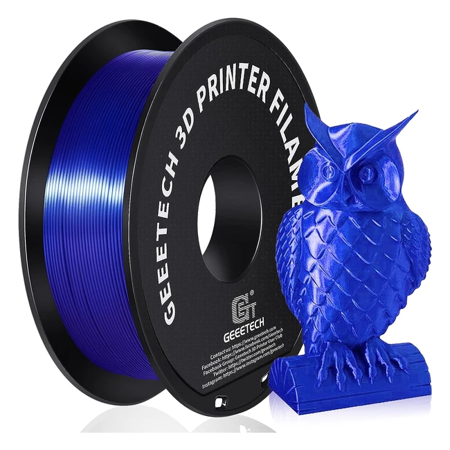 Silk PLA Filament 175mm - Geeetech 3D Printer - Royal Blue - High Precision