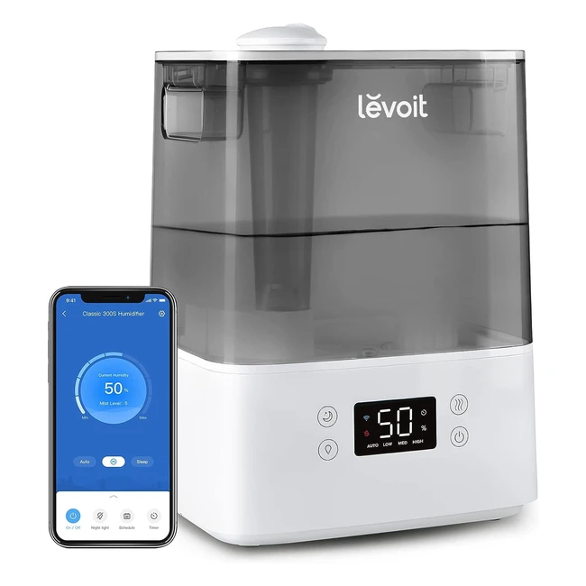 Levoit Smart Humidifiers for Bedroom Baby 6L Topfill Cool Mist - Quiet Sleep Moo