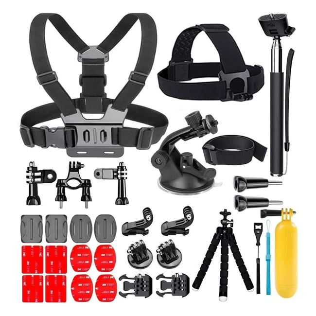 Kit de Accesorios para GoPro 25en1 - Soporte Coche Soporte Manillar Adaptador 