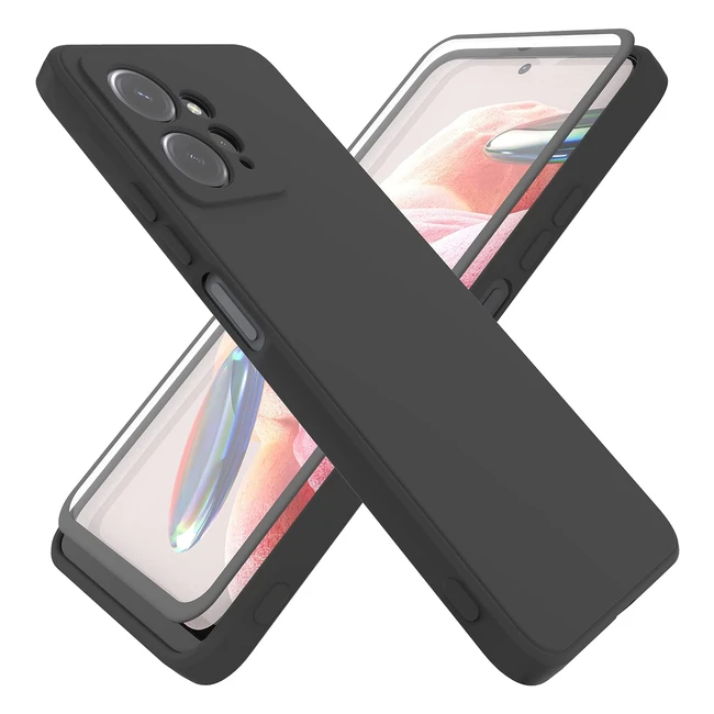 Coque Xiaomi Redmi Note 12 4G, Verre Trempé, Antiscratch, Silicone TPU, Noir