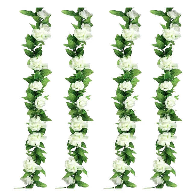 Lot de 498m Guirlande de Fleurs Roses Artificielles - Mariage Déco Maison Jardin