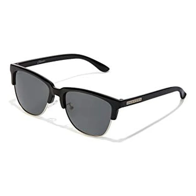 Hawkers New Classic Occhiali da Sole Unisex Adulto - Polarizzati, Nero Lucido