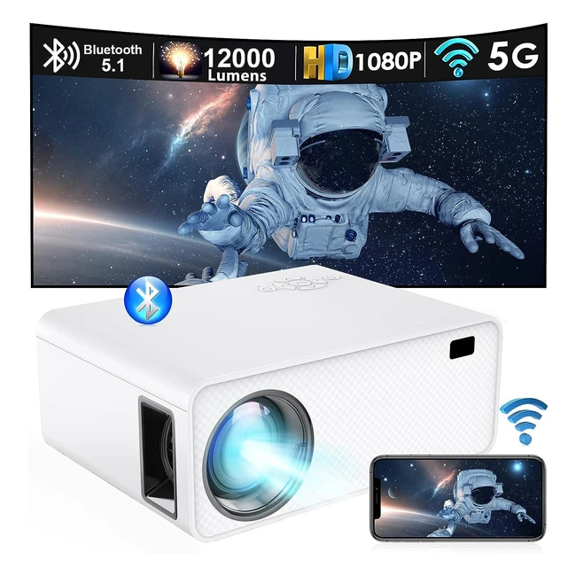 Mini projecteur Wi-Fi Bluetooth Full HD 1080p 12000 lumens