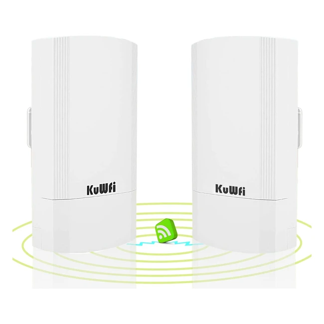 Kuwfi Punto de Acceso Inalámbrico 58G WiFi Bridge 900Mbps IP65 Impermeable Extensor de Señal WiFi para PTP PTMP