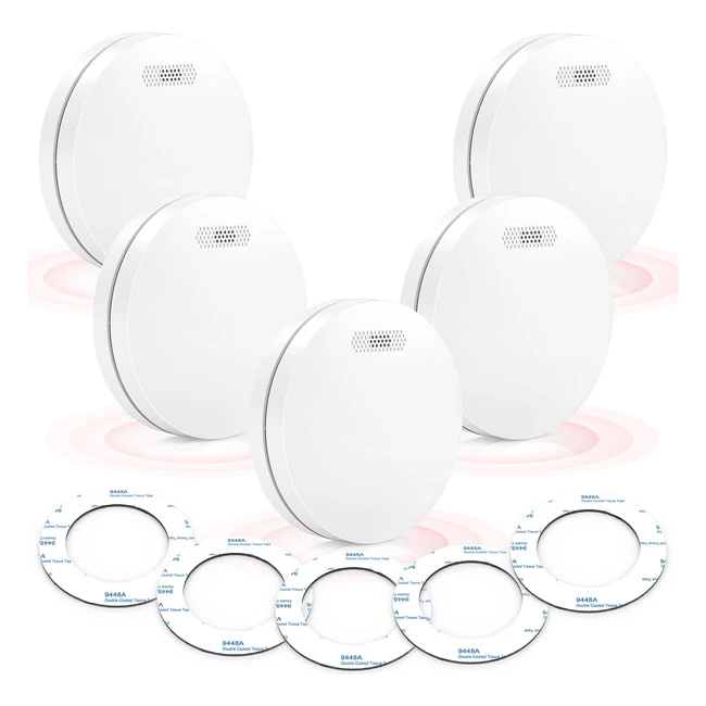 Détecteur de fumée CPVAN autonome 10 ans de batterie - Alarme incendie, testé par le TV EN14604, CE certifié