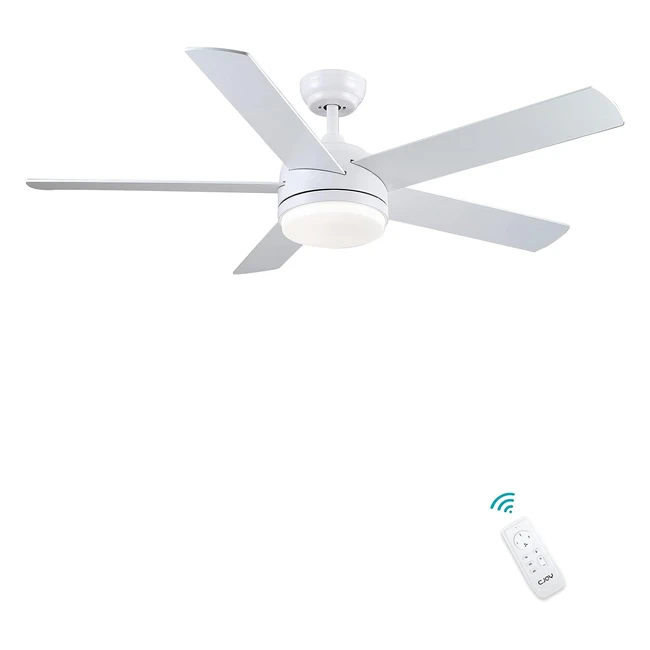 CJOY Ceiling Fan Lights with Remote Control - 52 Fan Light for Living Room - 5 Blades - 3 Color Temperature - 3 Speeds - Timer