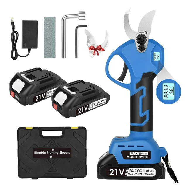 Scateurs électriques avec batterie rechargeable 2pcs 2000mAh - Coupe maximum 30mm - Idéal pour jardin et parterre de fleurs