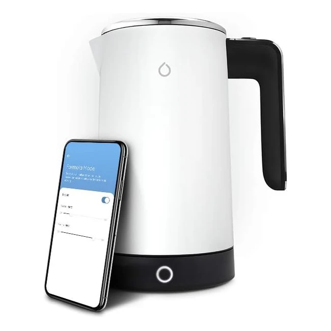 Smarter iKettle 3rd Gen - WiFi Smart Kettle, Stainless Steel, White & Chrome, Digital Temp Control, iOS/Android App, Alexa Enabled - 3000W, 1.8L