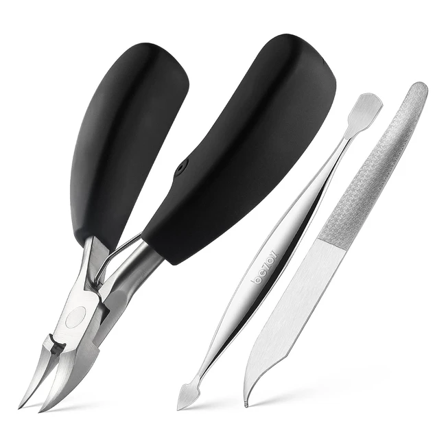 Bezox Toe Nail Clippers for Thick and Ingrown Nails - Stainless Steel Scissor fo