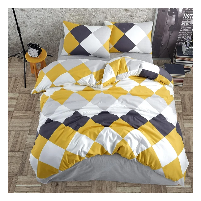 Ensemble de literie Vency Quatro 200x200 avec 2 taies d'oreiller 65x65 cm - Gris