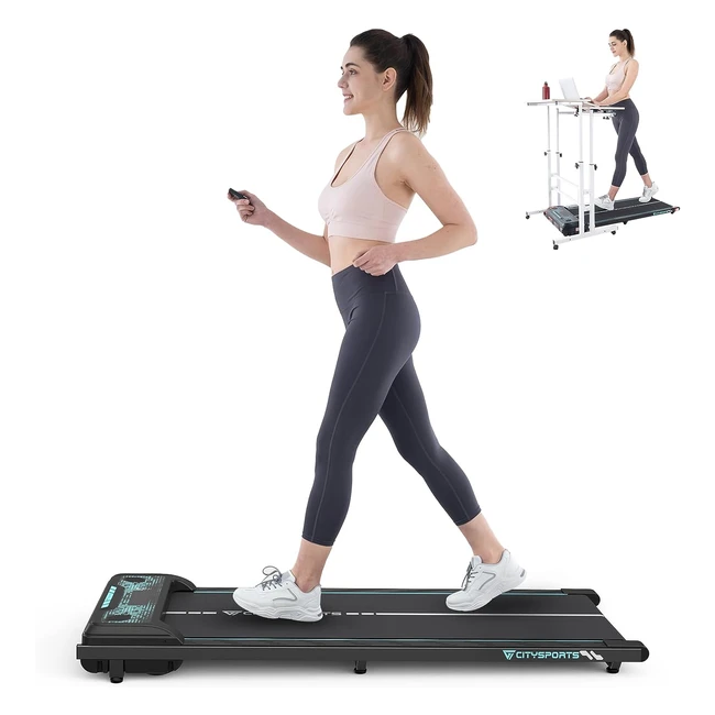 CitySports Treadmills - Ultra Slim Walking Pad with Remote - Compact Motorised T