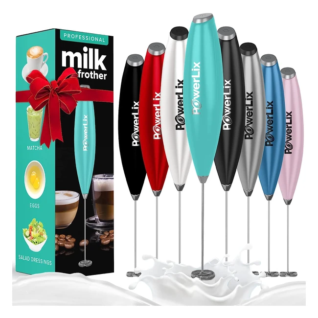 PowerLix Milk Frother - Handheld Electric Foam Maker for Coffee Latte - Durable 