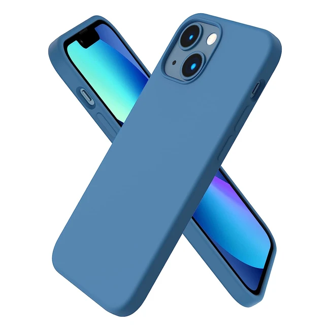Ornarto iPhone 13 Mini Case - Slim Liquid Silicone - 3 Layers - Full Coverage - 54 Inch - Blue