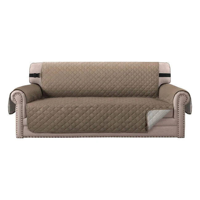 Bellahills Water Resistant Sofa Cover 3 Seater  Soft Quilted  Non-Slip Straps