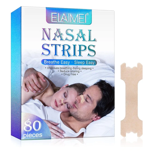 80x Tiras Nasales Antirronquidos Extra Large Talla L 66 19mm - Mejora la Respira