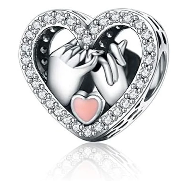 Ciondolo d'argento sterling cuore con mani Love Charm - Pandora Bracciale - Gioielli Regalo