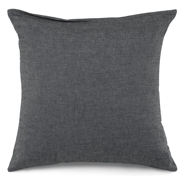 2er Set Kissenbezug 40x40 cm - Atsense, dunkelgrau, 100% gewaschene Baumwolle