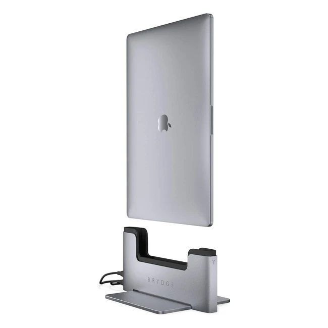 Dock Verticale Brydge per MacBook Pro 15 pollici 2019/2016 con Touch Bar - 2 x Thunderbolt 3 Porte - Space Gray