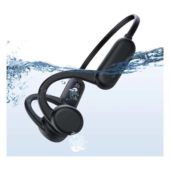 Casque Conduction Osseuse Natation IP68 Étanche Bluetooth 5.0 Open Ear Sport Sans Fil