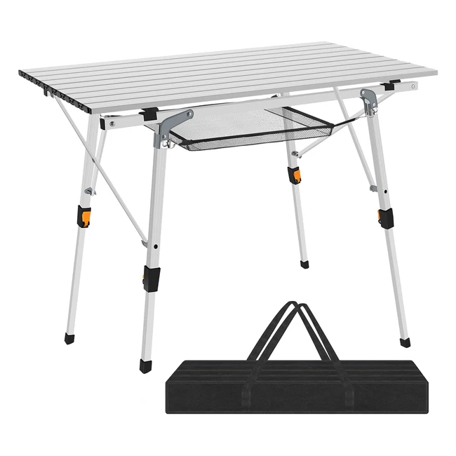 Nestling Folding Picnic Table - Aluminum Table for Outdoor Dining - Adjustable H