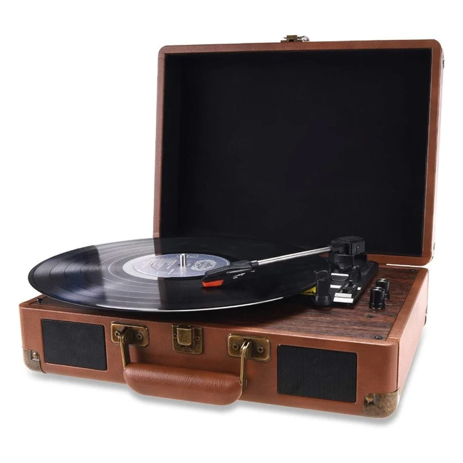 Vintage Turntable Bluetooth Vinyl Record Player - 3-Speed 334578 RPM - Built-i