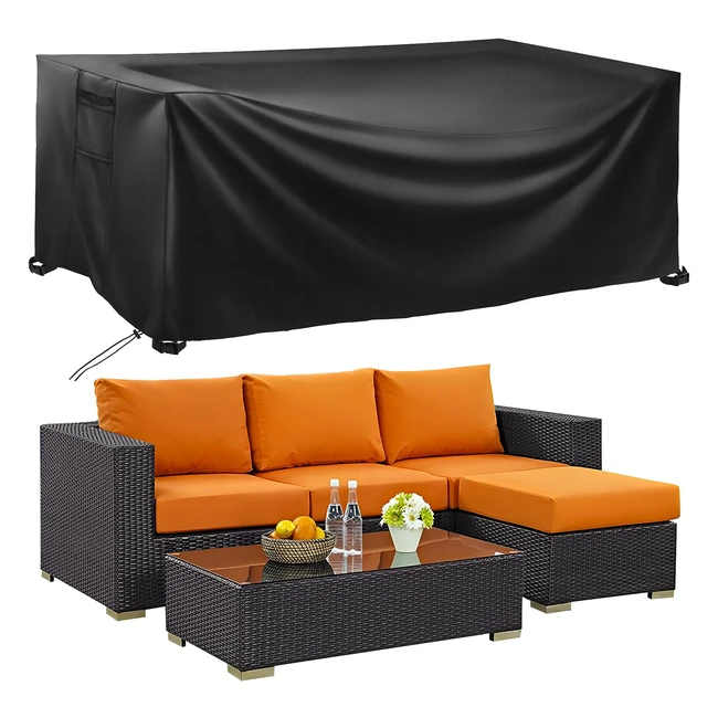 Bemece Garden Furniture Covers - Waterproof, Anti-UV, Tear-Resistant, 420D Oxford - Rectangular Patio Table Cover