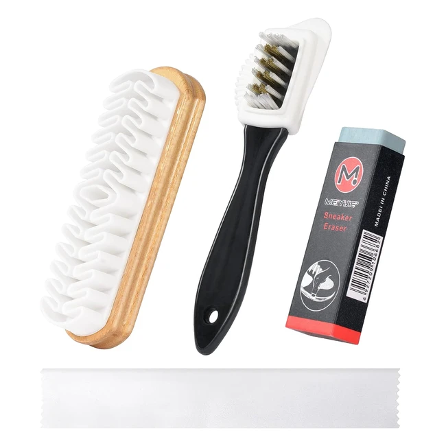 Flintronic Spazzole per Scarpe Scamosciate - Set di 4 Spazzole - Nabuk Detergent