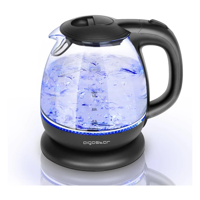 Aigostar Small Electric Kettle 10L - Fast Quiet Boil - Compact Mini Clear Water Tea Kettle - 2200W