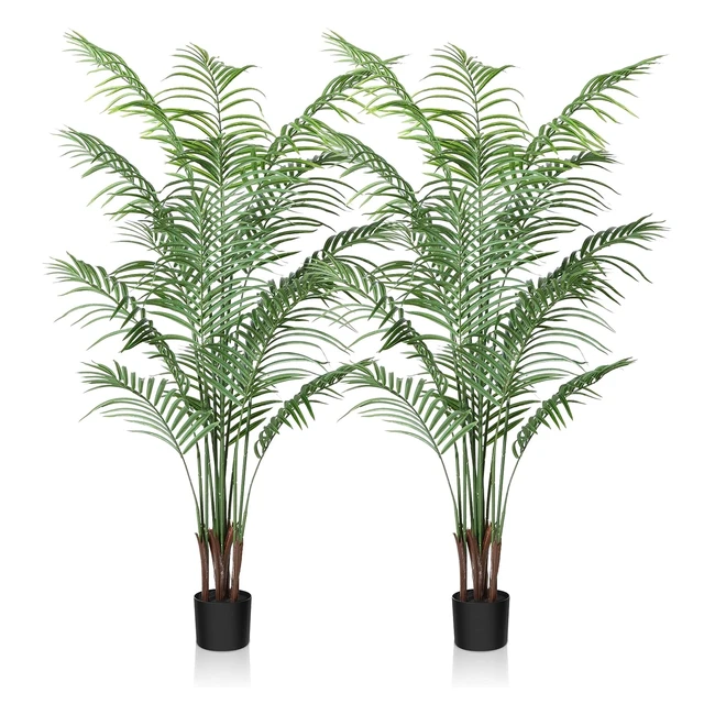 Crosofmi Artificial Areca Palm Tree 150cm - Perfect Faux Dypsis Lutescens Plant for Indoor/Outdoor - Modern Decoration