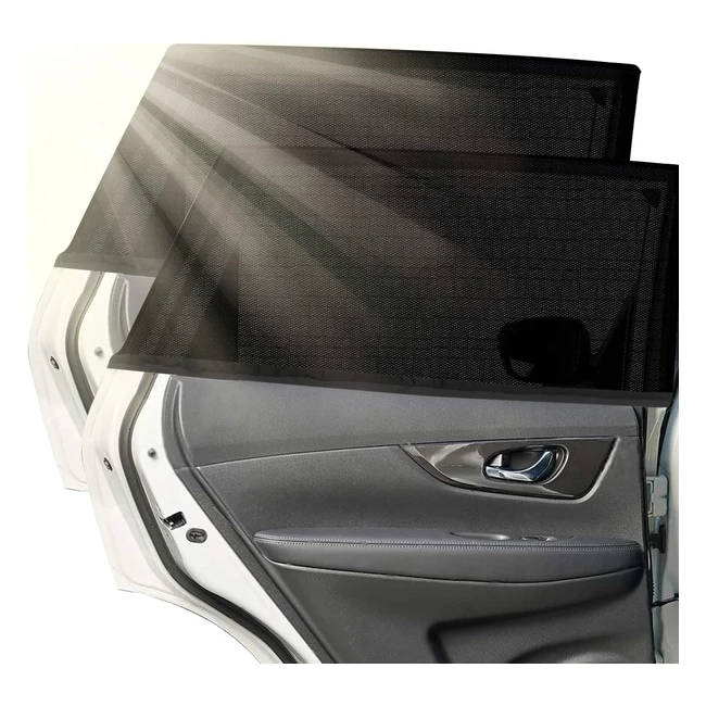 Mantentop 2Pack Car Sun Shades - Block UV Rays Full Window Mosquito Net 100 W