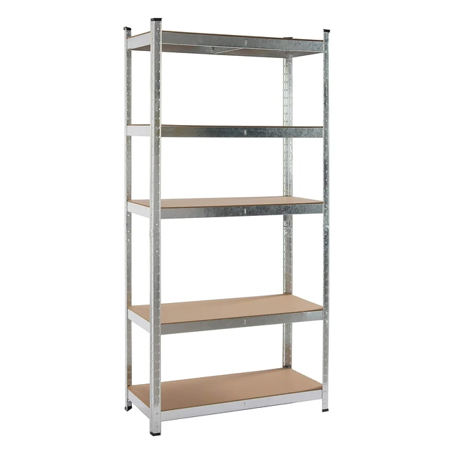 Estantería de almacenaje KG Kithome 5 baldas 180x90x40cm 175kg, galvanizada y MDF