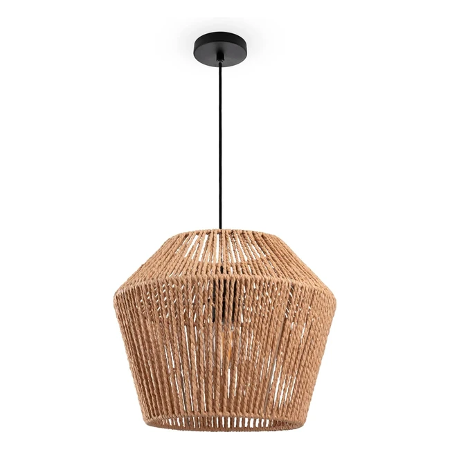 Paco Home Pendelleuchte Rattan Esstisch Hängelampe E27 Hängeleuchte Papier Boho Natur 33cm