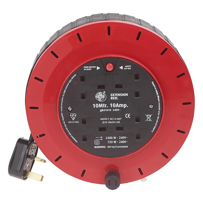 Schneider Electric Thorsman 4 Socket Extension Lead Reel 10m 10A 240V with Safet