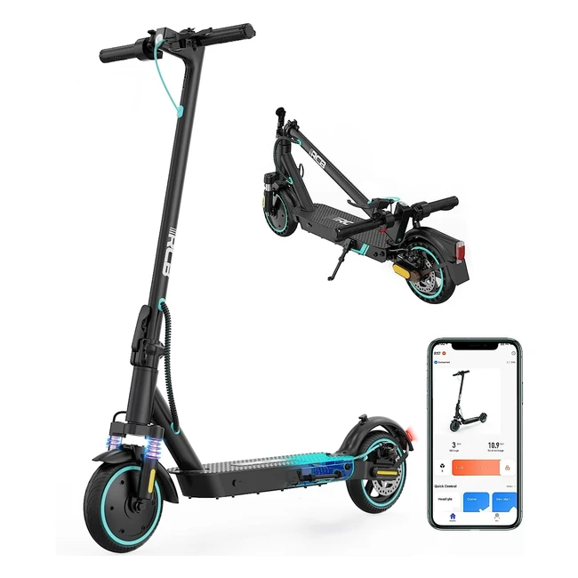 Trottinette électrique RCB R17 - Jusqu'à 25 km/h - Pneus solides - Freinage mécanique - Écran LED - Supporte 120-150 kg - Absorption des chocs - Cadeau pour adultes et adolescents