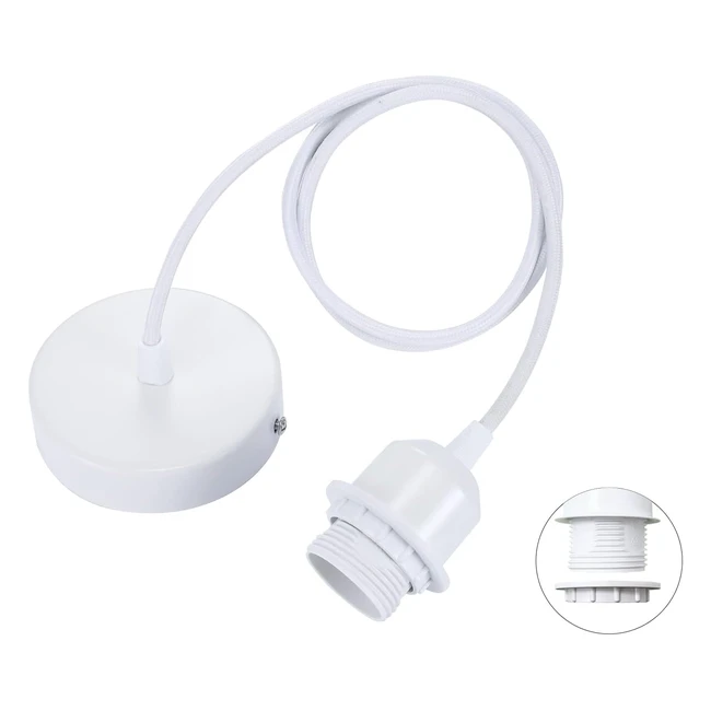 Linkind Metal Pendant Light Fitting Ceiling Rose E27 Screw Lamp Holder - Industr