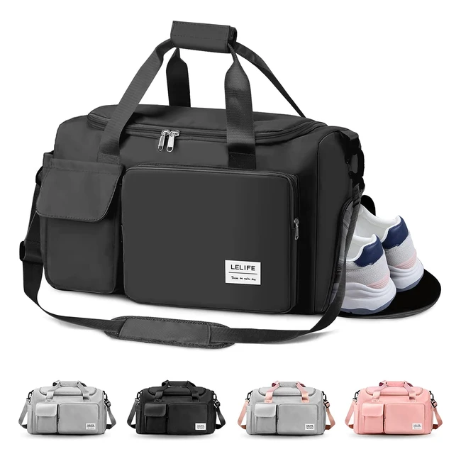 Portable Gym Bag Travel Bag for Women and Men - Waterproof Lightweight Holdall - Durable and Spacious - Ideal for Weekend Getaways - Reference: ABC123