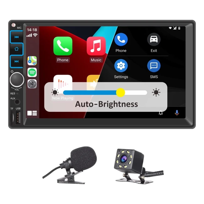 Radio de Coche 2 Din CarPlay 7'' HD Pantalla Táctil MP5