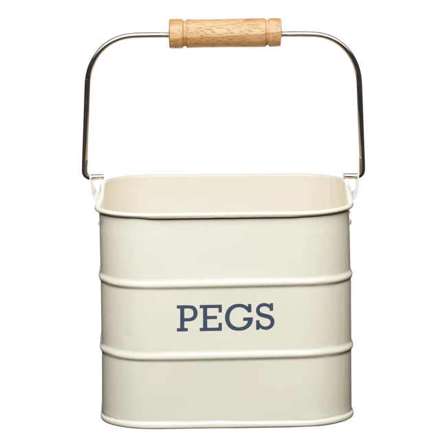 Contenitore Mollette Latta - Living Nostalgia Kitchen Craft - Colore Panna