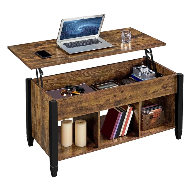 Yaheetech höhenverstellbarer Couchtisch mit Liftplatte und verstecktem Stauraum